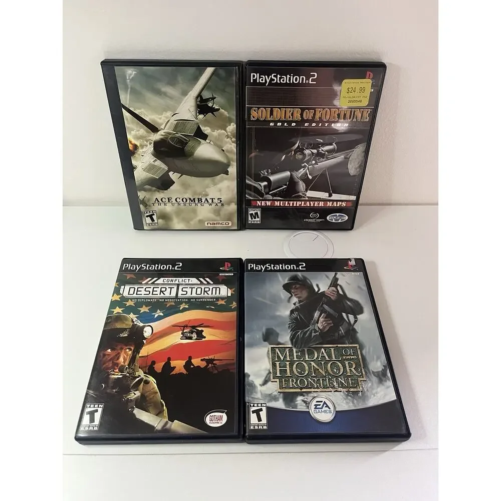 PlayStation 2 Lot Of 4 PS2 Shooter Games Medal of Honor Soldier Ace Combat Storm
